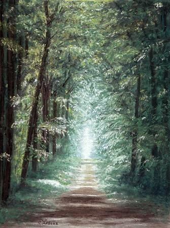 Peinture intitulée "Forêt de Lyons" par Cécile Ledoux, Œuvre d'art originale