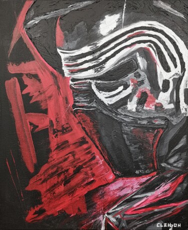 Painting titled "Kylo" by Clehgoh, Original Artwork, Acrylic Mounted on Wood Stretcher frame