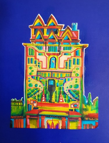 Dessin intitulée "Maison bolivienne" par Clémence Bedu, Œuvre d'art originale, Crayon