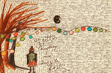 Dessin intitulée "Un petit chaperon n…" par Clémence Bedu, Œuvre d'art originale, Crayon