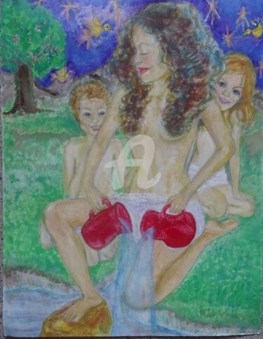 Peinture intitulée "L'Étoile" par Clémence C., Œuvre d'art originale, Aquarelle