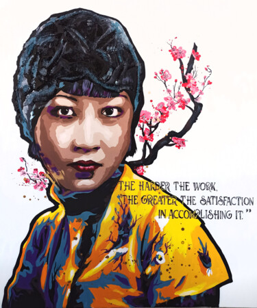 Schilderij getiteld "Anna May Wong" door Clémence Powney, Origineel Kunstwerk, Acryl