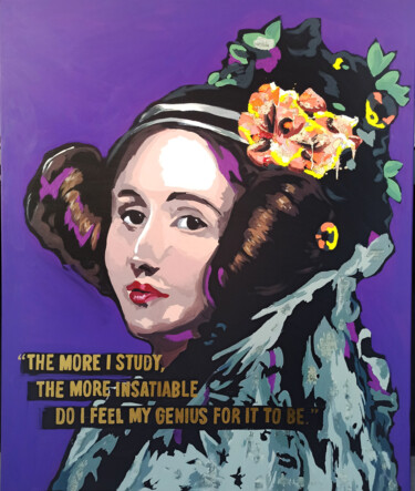 Картина под названием "Ada Lovelace" - Clémence Powney, Подлинное произведение искусства, Акрил