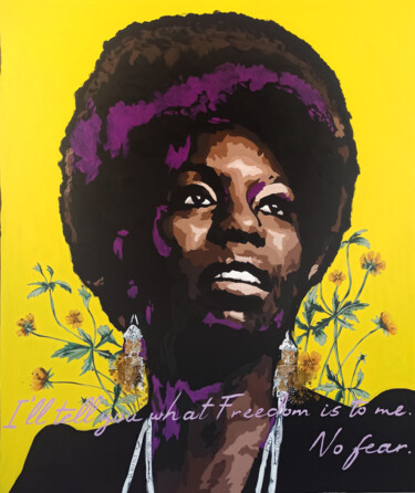 Pittura intitolato "Nina Simone" da Clémence Powney, Opera d'arte originale, Acrilico
