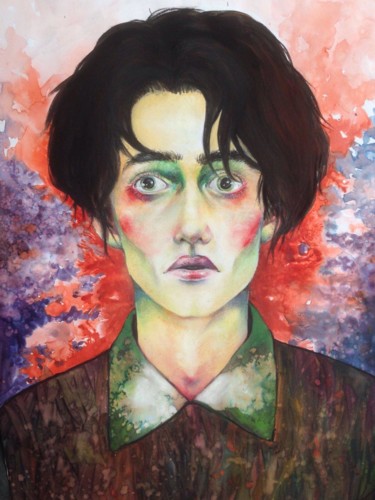 Le miroir Peinture intitulée "Le miroir" par Clémence Dupuch, Œuvre d'art originale, Encre
