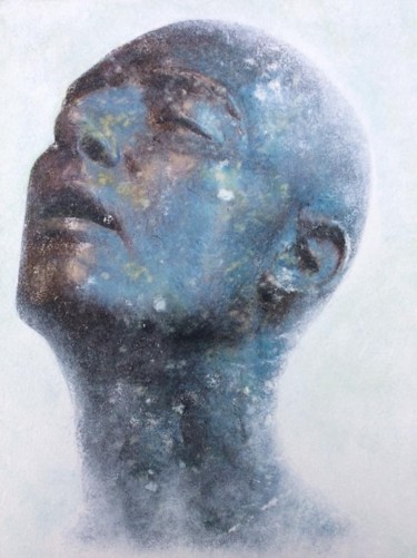 Malerei mit dem Titel "Ewiges Eis" von Clemens Scheer, Original-Kunstwerk, Aquarell