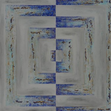 Malerei mit dem Titel "Halbe Quadrate" von Clemens Scheer, Original-Kunstwerk, Acryl