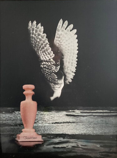 Collagen mit dem Titel "Fantöme III" von Clemens Teichmann, Original-Kunstwerk, Airbrush