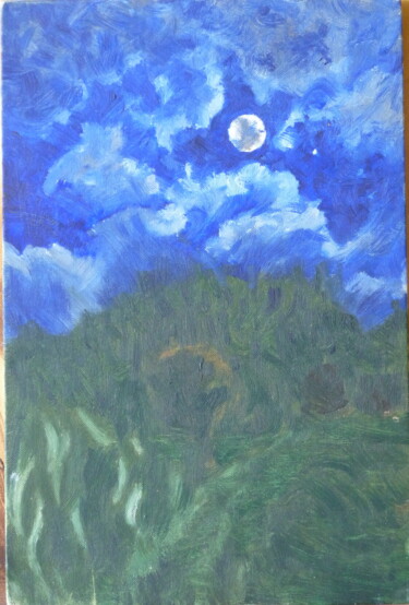 Peinture intitulée "nocturne" par Clément Barut, Œuvre d'art originale, Huile