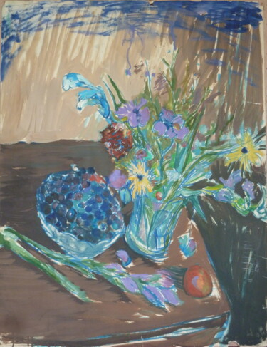 Painting titled "bouquet" by Clément Barut, Original Artwork, Oil