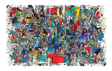 Arte digitale intitolato "CITYONE" da Clément Delerot, Opera d'arte originale, Pittura digitale