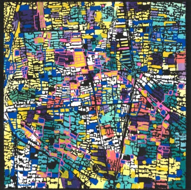 Painting titled "SQUARE 26" by Clément Delerot, Original Artwork, Marker