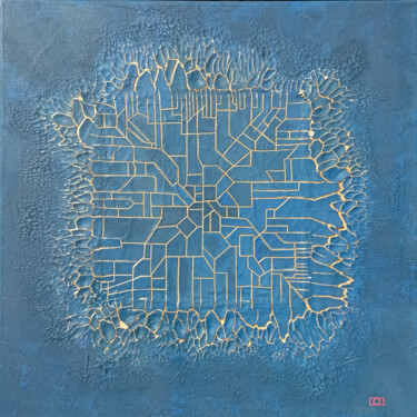 Painting titled "Motherboard Overgro…" by Clément Delerot, Original Artwork, Acrylic Mounted on Wood Stretcher frame
