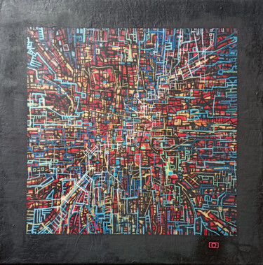 Painting titled "CITY 40" by Clément Delerot, Original Artwork, Acrylic