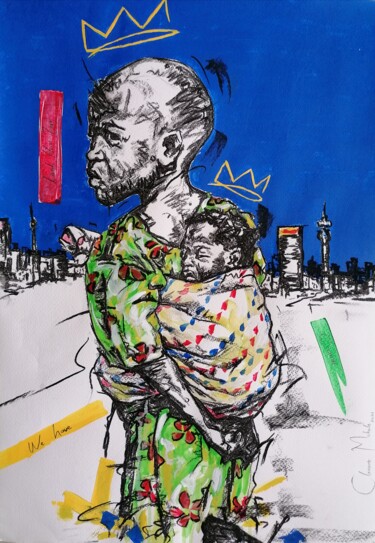 Рисунок под названием ""Look how far we ha…" - Clement Mohale, Подлинное произведение искусства, Акрил