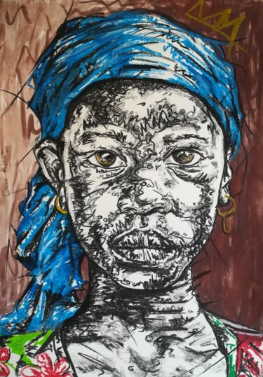 Painting titled ""Visionary"" by Clement Mohale, Original Artwork, Pastel