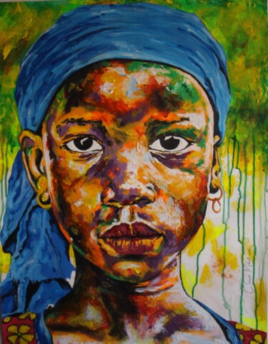 Painting titled ""Visionary ll"" by Clement Mohale, Original Artwork, Acrylic