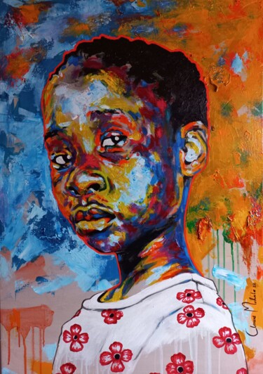 Painting titled ""Gaze"" by Clement Mohale, Original Artwork, Acrylic
