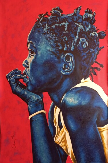 Painting titled ""Inner thoughts"" by Clement Mohale, Original Artwork, Acrylic