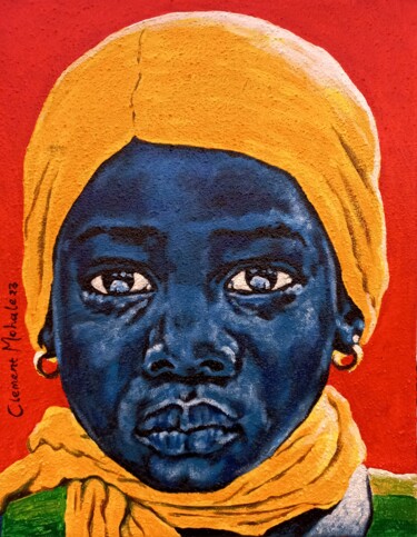 Painting titled ""Kind-hearted"" by Clement Mohale, Original Artwork, Acrylic Mounted on Wood Stretcher frame