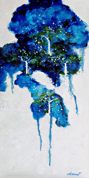 Malarstwo zatytułowany „O-The Blue Forest a…” autorstwa Clement Tsang, Oryginalna praca, Olej