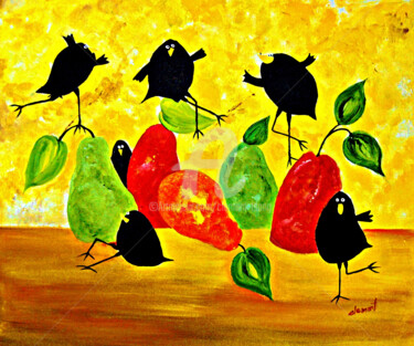 Картина под названием "Black Crows and Col…" - Clement Tsang, Подлинное произведение искусства, Масло