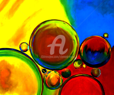 Картина под названием "O-The Round Colorfu…" - Clement Tsang, Подлинное произведение искусства, Масло