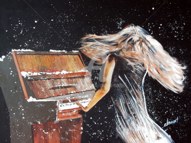 Peinture intitulée "Playing Piano under…" par Clement Tsang, Œuvre d'art originale, Acrylique