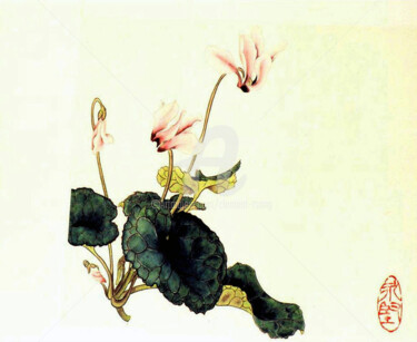 Peinture intitulée "Rabit Flower" par Clement Tsang, Œuvre d'art originale, Aquarelle
