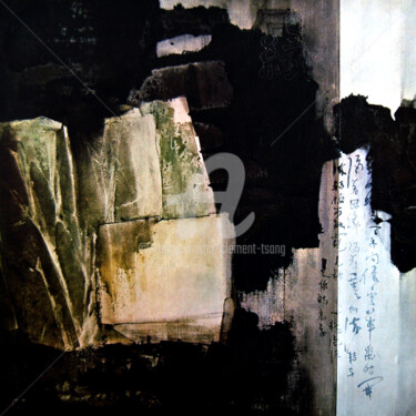 Pittura intitolato "Cliff and Rock" da Clement Tsang, Opera d'arte originale, Acquarello
