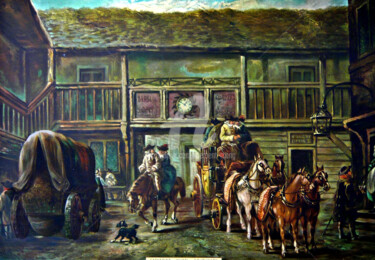 Incisioni, stampe intitolato "Cart Riding and Tra…" da Clement Tsang, Opera d'arte originale, Stampa digitale