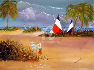 Painting titled "The Beach" by Clement Tsang, Original Artwork, Acrylic