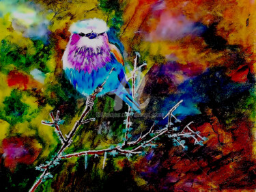 Peinture intitulée "Bird in the deep fo…" par Clement Tsang, Œuvre d'art originale, Acrylique