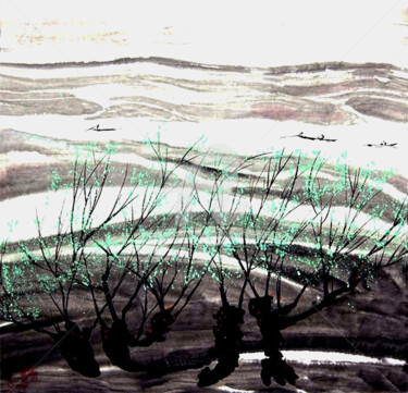 "Spring Tree" başlıklı Tablo Clement Tsang tarafından, Orijinal sanat, Suluboya