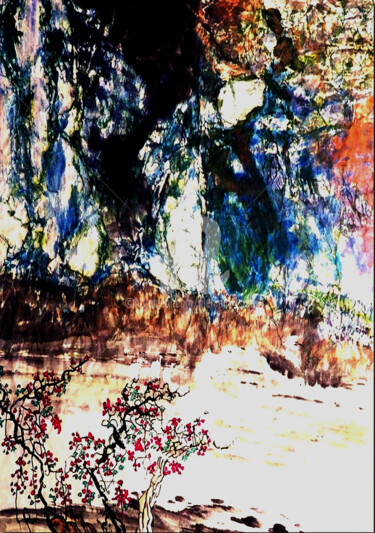 Картина под названием "Blue Mountain" - Clement Tsang, Подлинное произведение искусства, Акварель