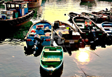 Fotografia zatytułowany „HK50-Fishing Boats…” autorstwa Clement Tsang, Oryginalna praca, Fotografia cyfrowa