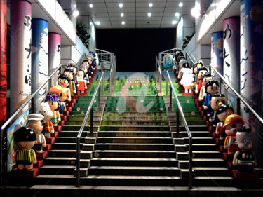 Photography titled "Line of Happy Dolls…" by Clement Tsang, Original Artwork, Digital Photography