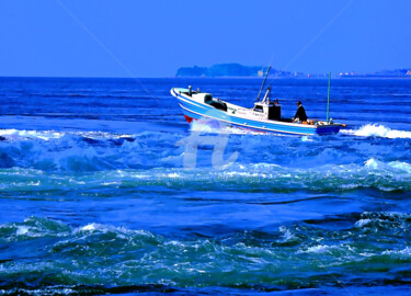 Photography titled "Fishing Boat on Sai…" by Clement Tsang, Original Artwork, Digital Photography