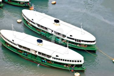 Fotografia intitolato "HK21-Two Ferry Boat…" da Clement Tsang, Opera d'arte originale, Fotografia digitale