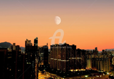 Fotografia intitolato "Hong Kong - City at…" da Clement Tsang, Opera d'arte originale, Fotografia digitale