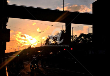 Photography titled "Sunset of Street Sc…" by Clement Tsang, Original Artwork, Digital Photography