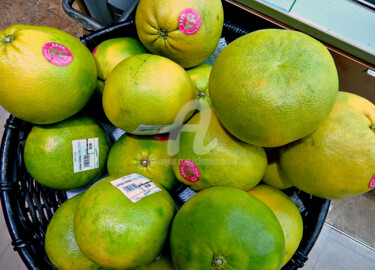 Photography titled "Green Pomelo for sa…" by Clement Tsang, Original Artwork, Digital Photography