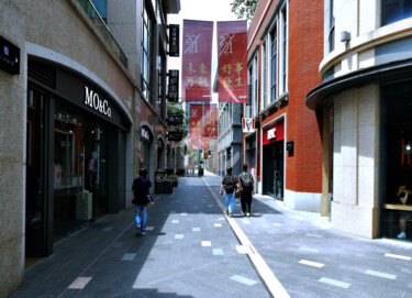 Photography titled "Street and Shops in…" by Clement Tsang, Original Artwork, Digital Photography