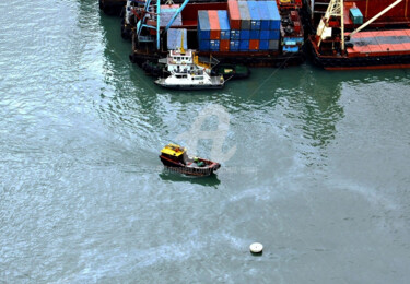 Fotografia intitolato "HK20-Small Boat and…" da Clement Tsang, Opera d'arte originale, Fotografia digitale