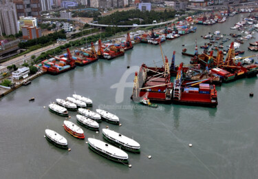 Photography titled "HK12-Ferry Boats an…" by Clement Tsang, Original Artwork, Digital Photography