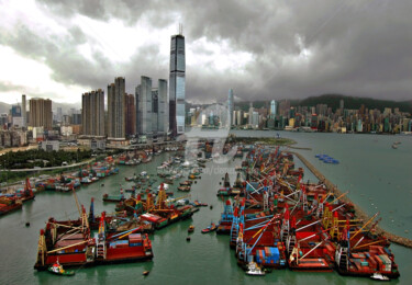 Photographie intitulée "HK19-Construction S…" par Clement Tsang, Œuvre d'art originale, Photographie numérique