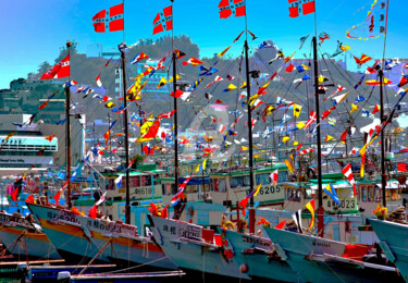 Fotografie getiteld "HK44-Fishing Boats…" door Clement Tsang, Origineel Kunstwerk, Digitale fotografie