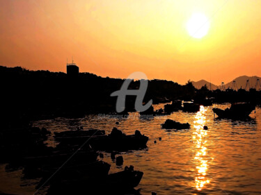 Photography titled "Sunset moment at Is…" by Clement Tsang, Original Artwork, Digital Photography
