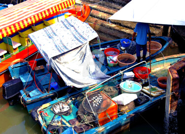 Photography titled "Fishman Selling Sea…" by Clement Tsang, Original Artwork, Digital Photography