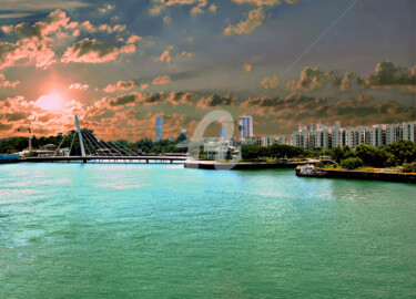 Photography titled "Sunset City of Sing…" by Clement Tsang, Original Artwork, Digital Photography